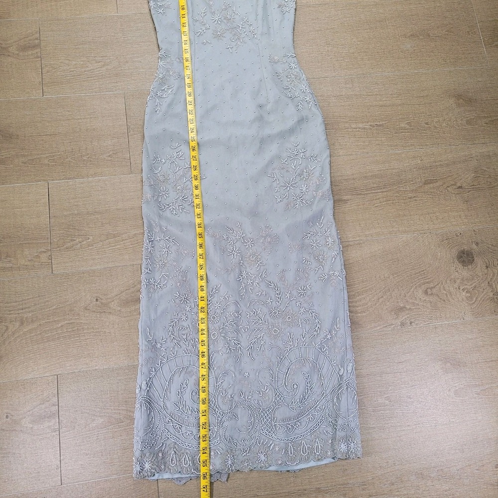 Elegant Beaded Ivory Slip Dress - Picture 8 of 15